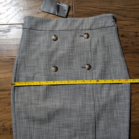 New RW&CO pencil skirt grey crosshatch size 0 - Picture 8 of 16